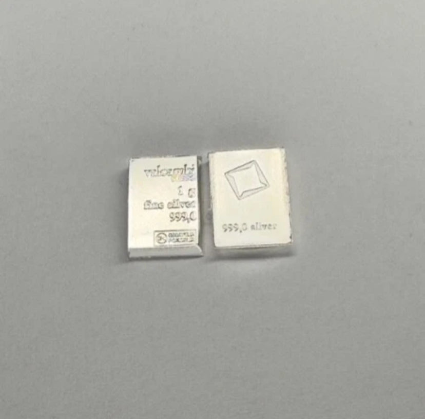 Valcambi Suisse Gram .999 Solid Silver Combi Bar Genuine 1 G Fractional Bullion