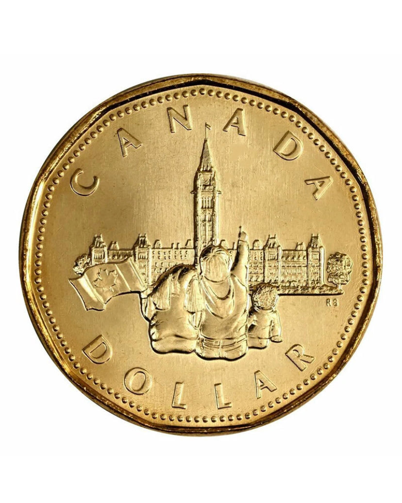 2012 Kanadische Olympia-Lucky-Loonie-Dollar-Münze BU