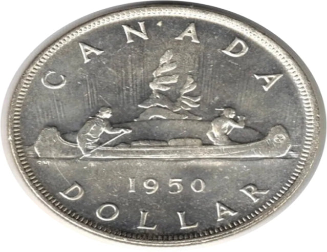 1950 Kanada Silberdollar Sammlerstück 4 Wasserlinien Münze AU***