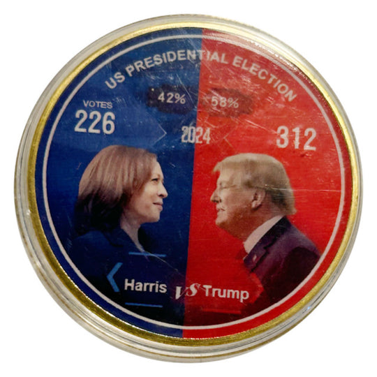 Lucky Craft Colored Coin US Election 2024 Harris vs Trump in Capsule