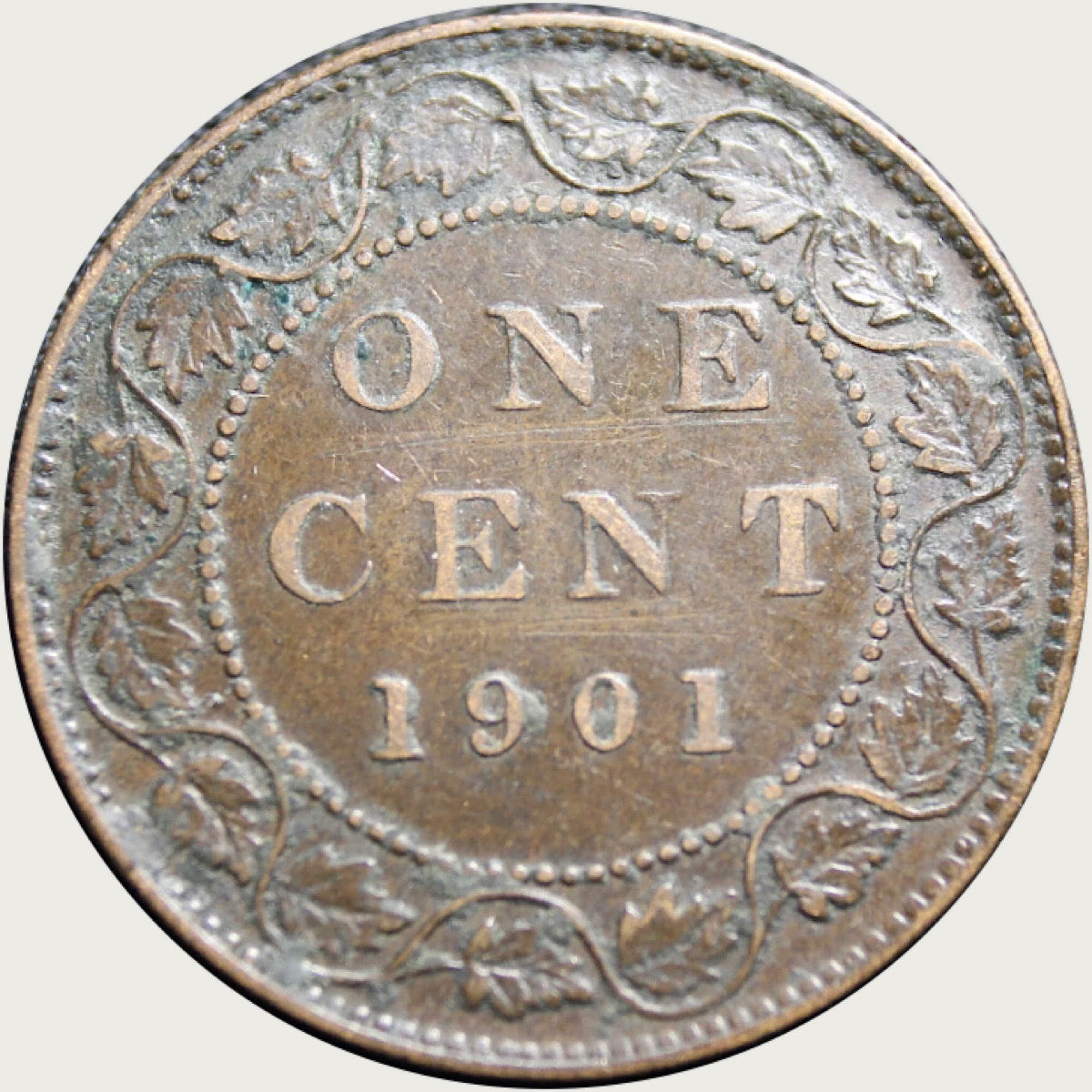 1901 Canada  Victoria Queen Large Penny Coin VG