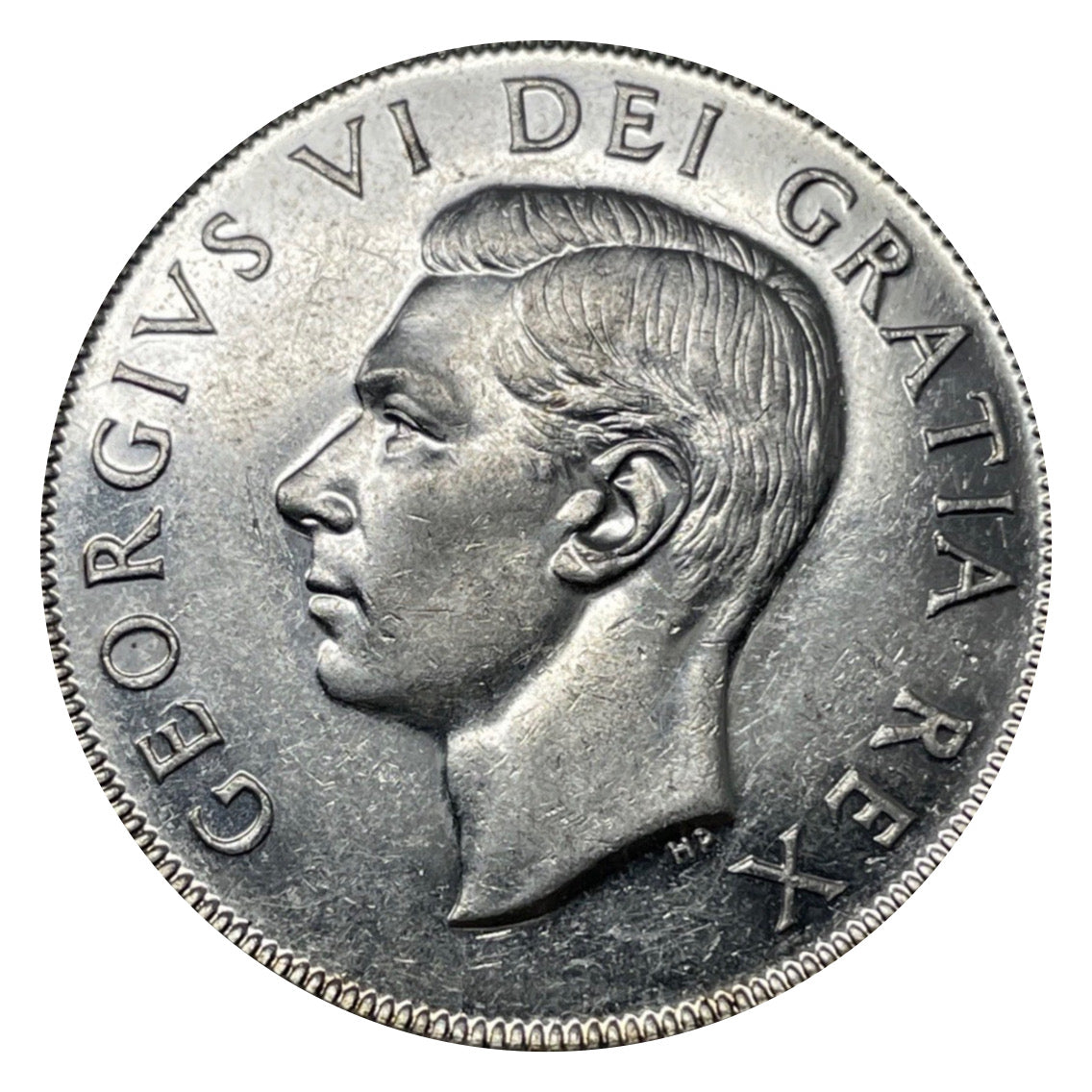 1951 Canadian Silver Dollar Coin 4 Water Lines  VF