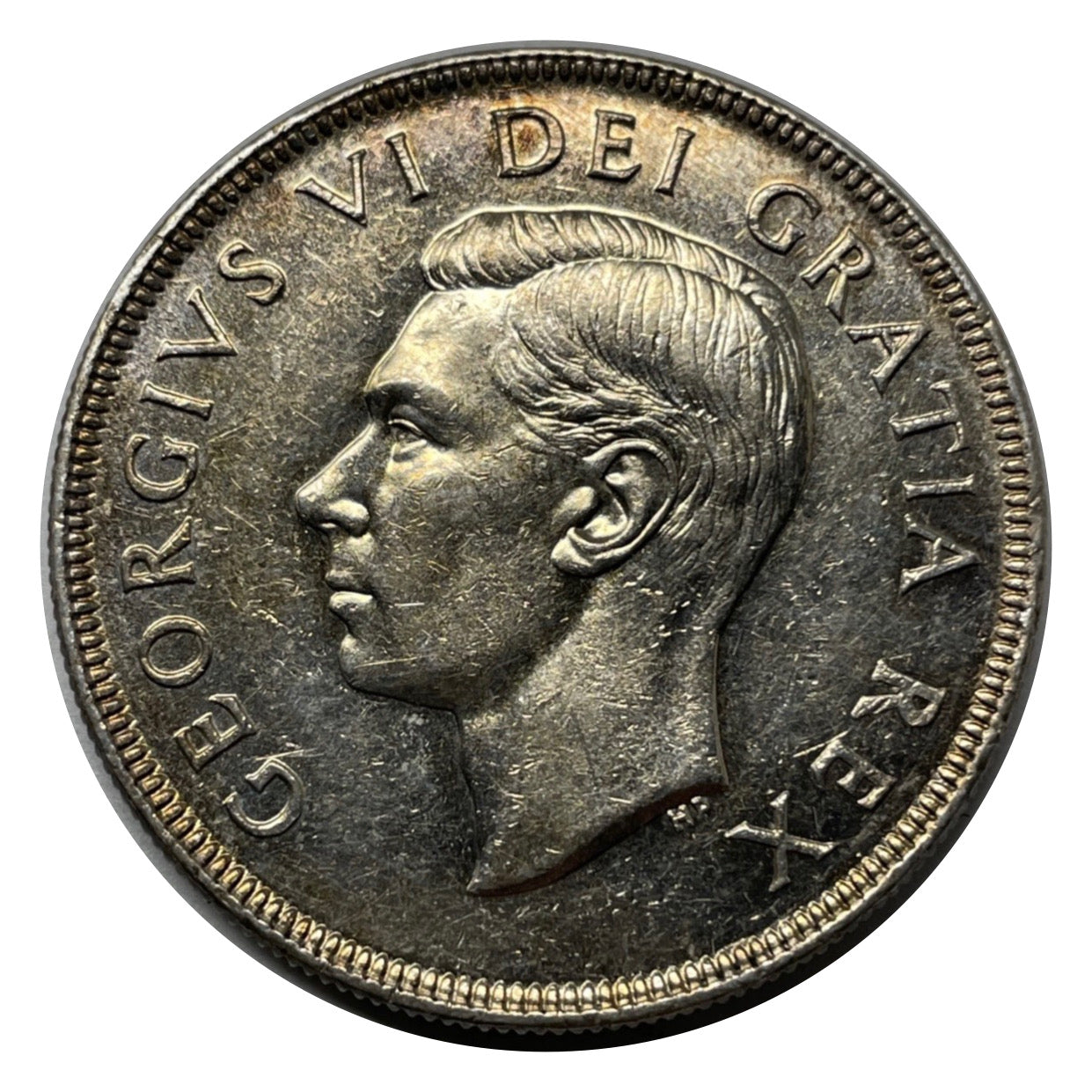 1952 Canadian Silver Dollar Coin No Waterline VF