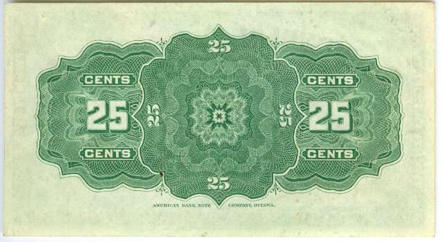 1900 Canada25 Cents Banknote