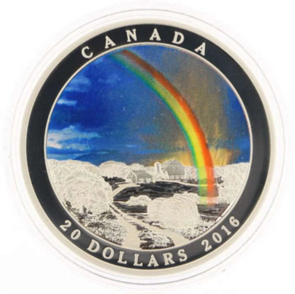 2016 Canada $20 Radiant Rainbow Weather Phenomenon .9999 Silver Proof Coin