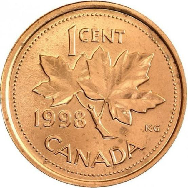 1998 Canada One Cent Copper Penny   BU