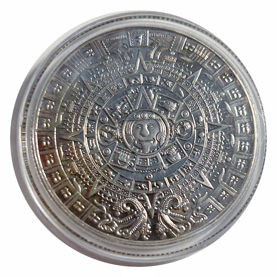Lucky Craft Coin Aztec Sun Calendar Mayan in Capsule #0504