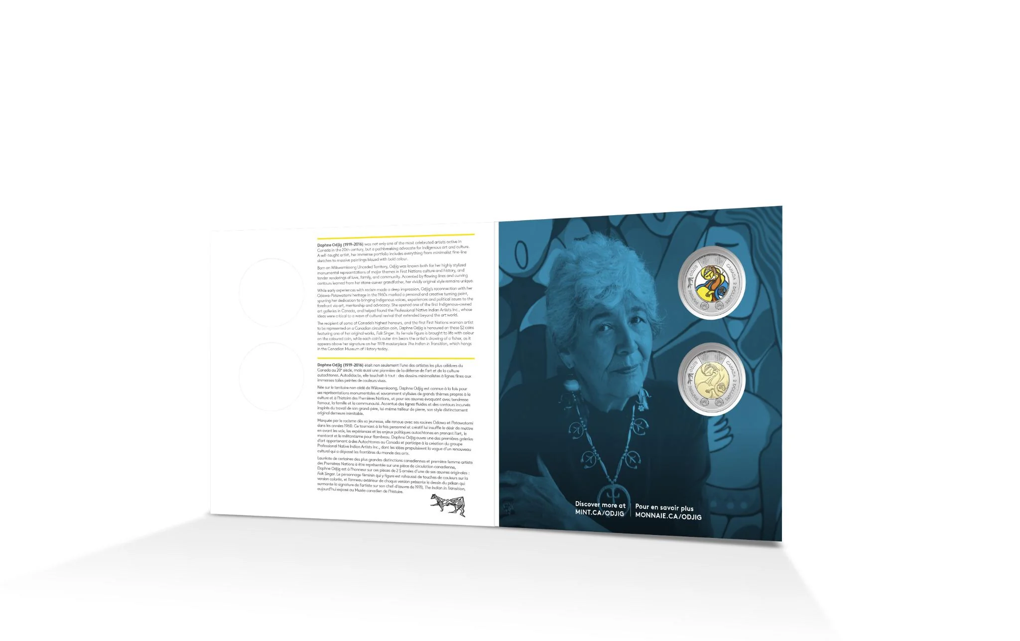 2025 Daphne Odjig $2 Commemorative 2-Coin Set Keepsake Card