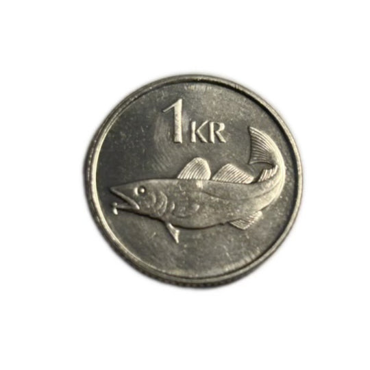 2007 Iceland 1 Krona Coin  Fish Design UNC