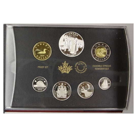 2014 Canada RCM Silver Dollar Proof Set WWI Centennial 7 Coins