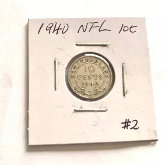 1940 Newfoundland Silver 10 Cents Coin XF