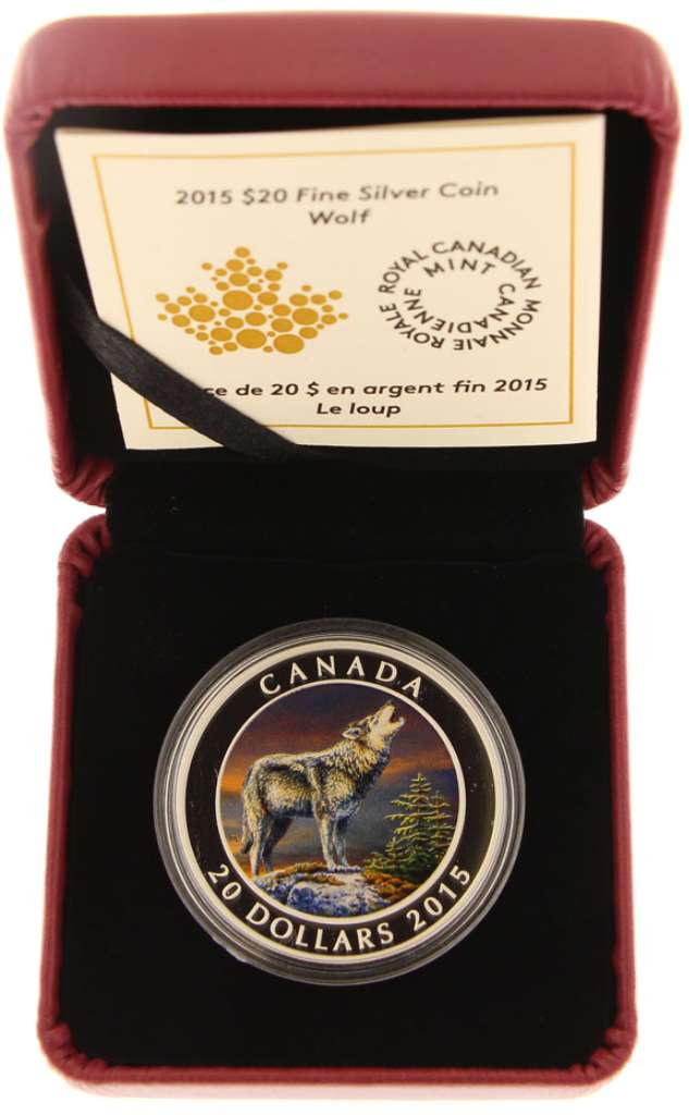 2015 Canada $20 The Wolf .9999 Silver Proof Coin Royal Canadian Mint