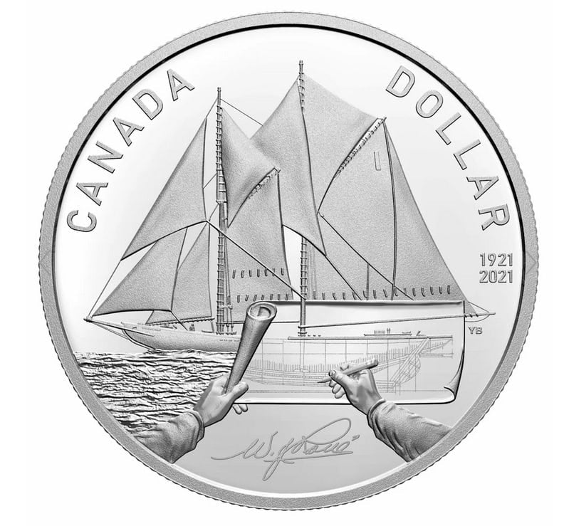 2021 Canada $1 Bluenose Centennial Fine Silver Proof Dollar – RCM