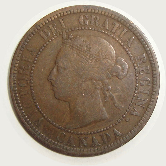 1887 Queen Victoria large one cent high grade VG
