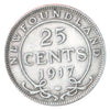 1917 C Newfoundland 25 Cents Silver  Coin VG