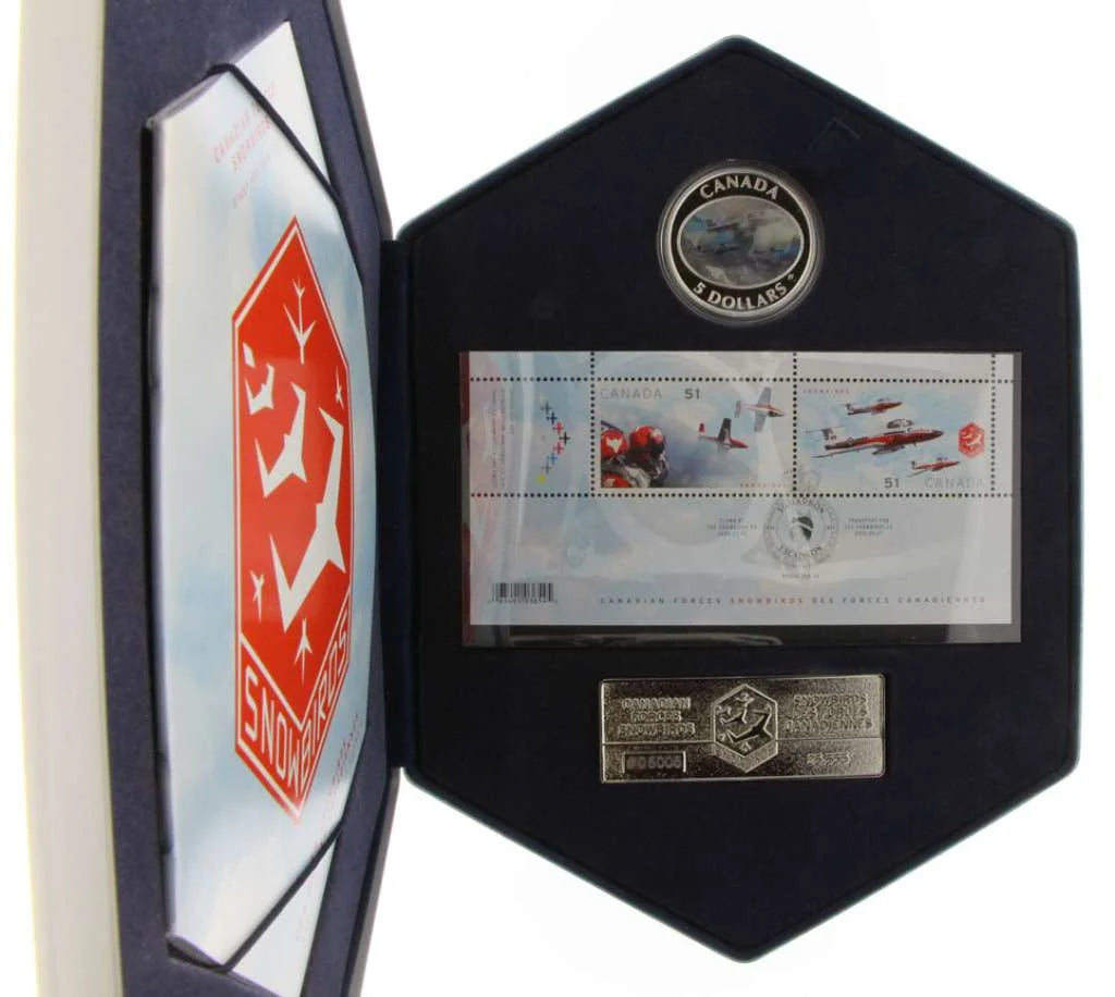 2006 Canada $5 Canadian Forces Snowbirds Silver Hologram Coin and Stamp Set
