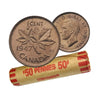 1947 Canadian 1-Cent Maple Leaf Twig Penny Coin Roll  Circulated(50 Coins)