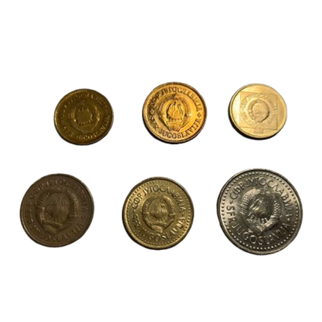 Yugoslavia Para & Dinar Coin Lot (6 Coins) 10–100 Denominations Mixed Years