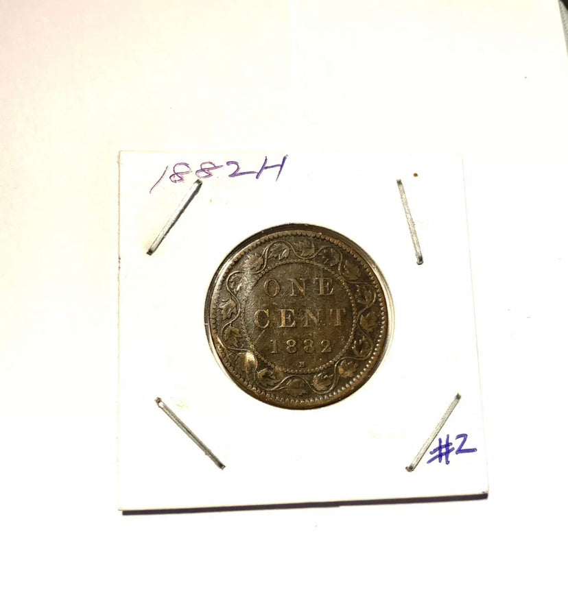 1882 H Queen Victoria one cent  large Penny coin