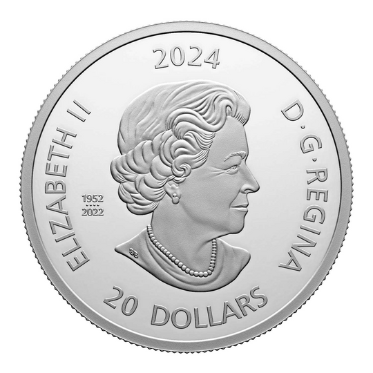 2024 Canada Silver $20 Grizzly Bear - Wildlife Reflections PF 1.009oz
