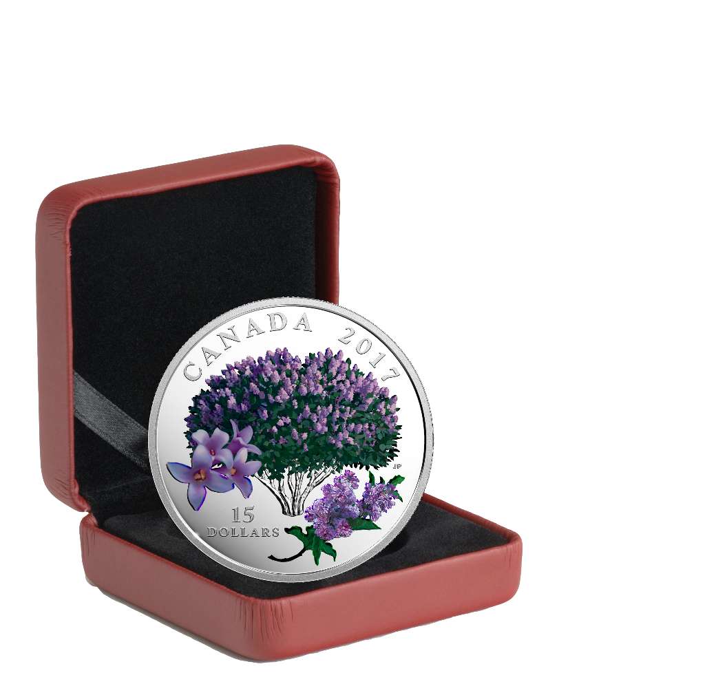 2017 Canada $15 Celebration of Spring Lilac Blossoms .9999 Silver Coin