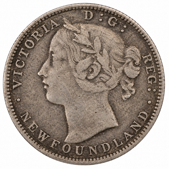 1865 Newfoundland 20 Cents Queen Victoria .925 Silver Canada