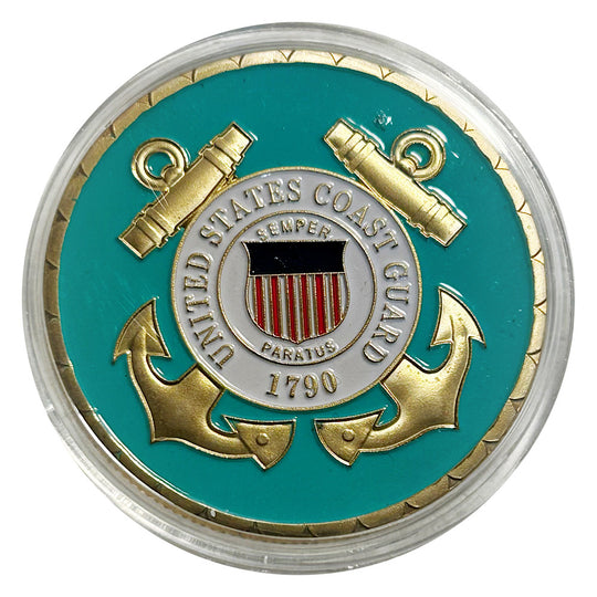 Lucky Colored Coin Coast Guard in Plastic Capsule