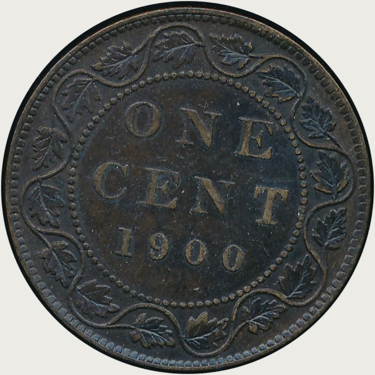 1900 Canada  plain No H Victoria Queen Large Penny Coin VG