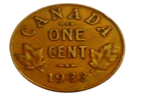1933 1 Cent kanadischer Penny im Umlauf, guter Zustand