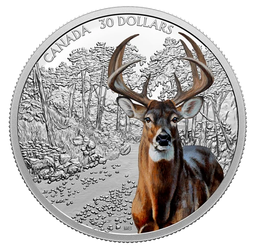 2021 Canada Silver $30 Imposing Icons Series: White-Tailed Deer 2.016oz