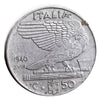 1940 R Italy 50 Centesimi Old XF Coin Benito Mussolini Fascist Era WWII
