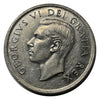 1950 Canadian Silver Dollar Coin Short Waterlines VF