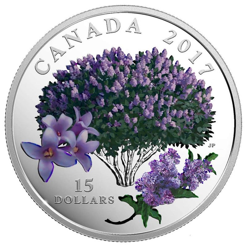 2017 $15 Celebration of Spring – Lilac Blossoms, .745 oz .9999 Silver