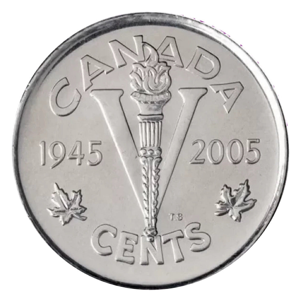 2005 Canada 5 Cents “Victory” WWII Commemorative Coin 60th Anniversary VE Day BU