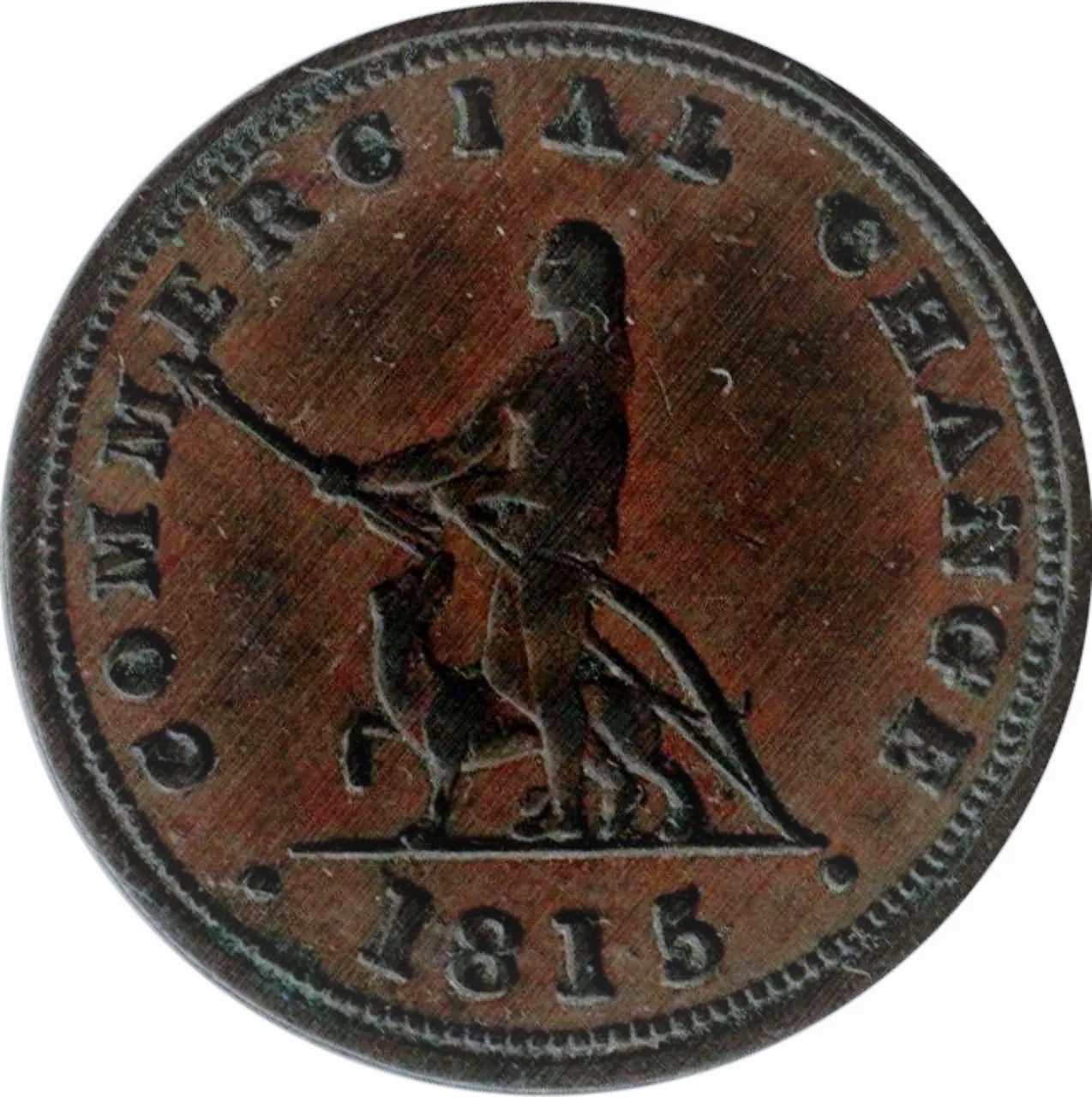 1815 Nova Scotia  0.5 Penny Trade Token Commercial Change Half Penny