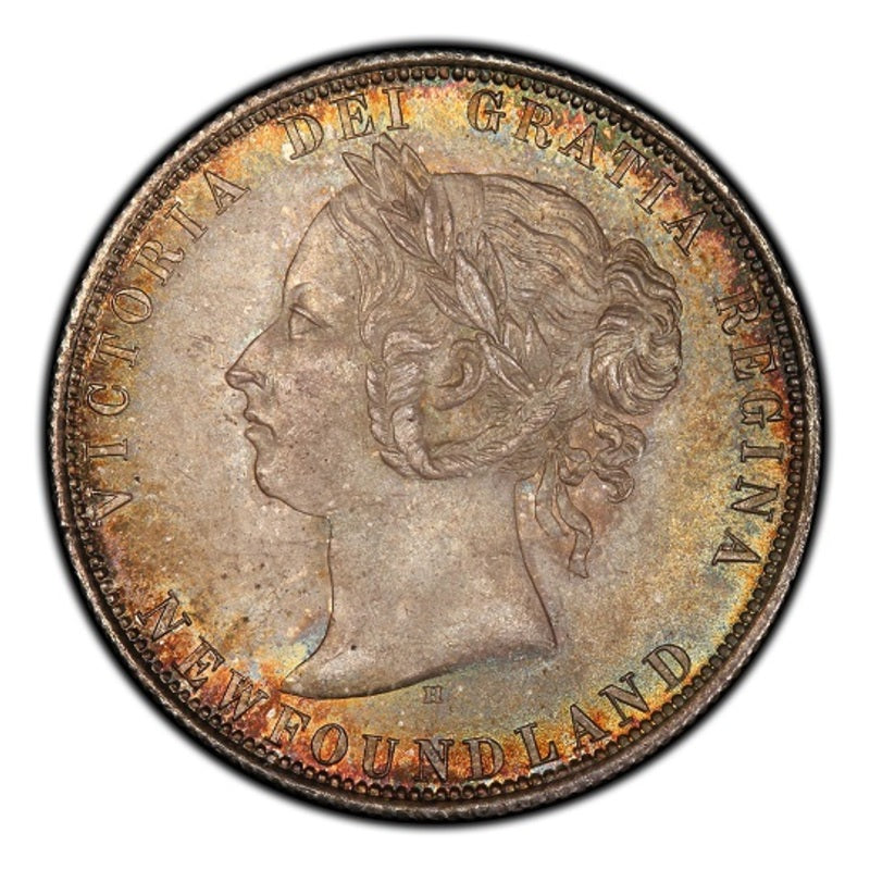 1872 H Canada Silver 50 cents Newfoundland (Victoria) Coin VG