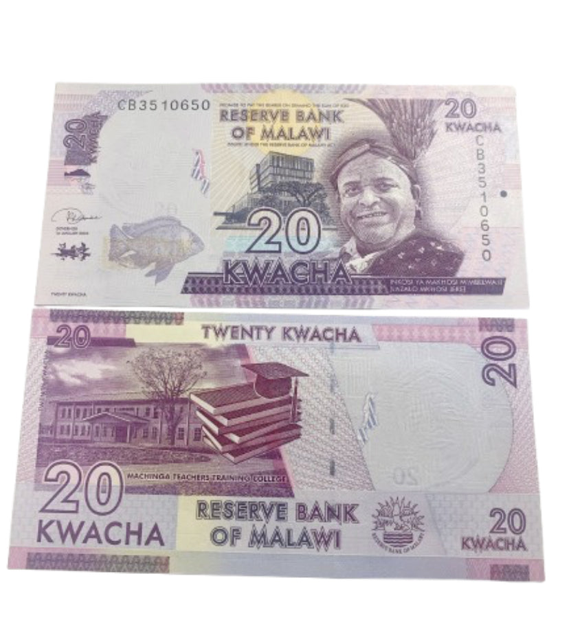 2016 Malawi  20 Kwacha | Gem Uncirculated Banknote
