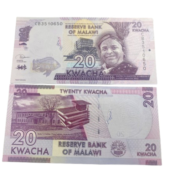 2016 Malawi  20 Kwacha | Gem Uncirculated Banknote