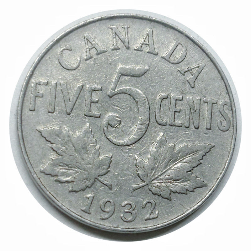 1932 Canadian Near 2 5-Cent Beaver Nickel Coin(Circulated) VG