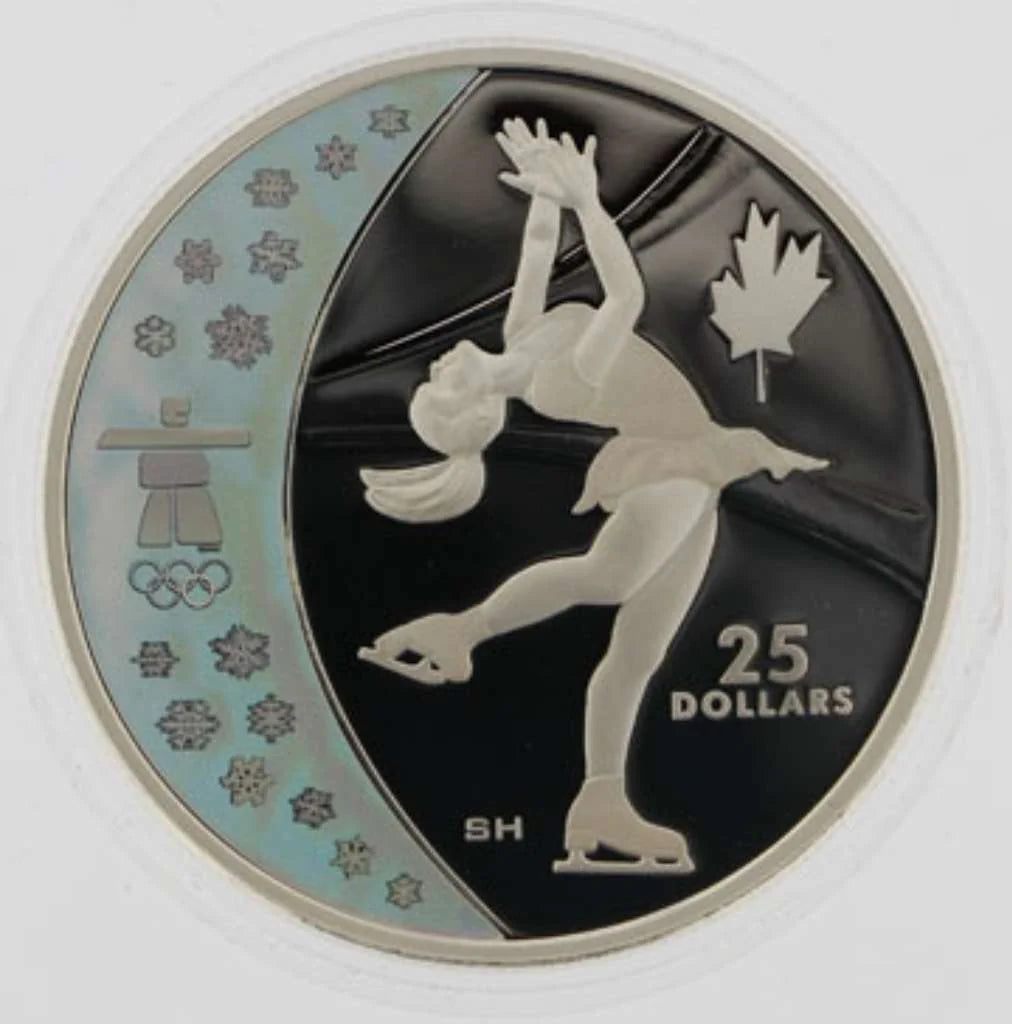 2008 Canada $25 Figure Skating Vancouver 2010 Olympics .925 Silver Proof Coin