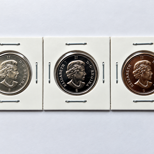 Canada Remembrance Poppy & Flag 25 Cent Commemorative Coin Set – 3 Coins