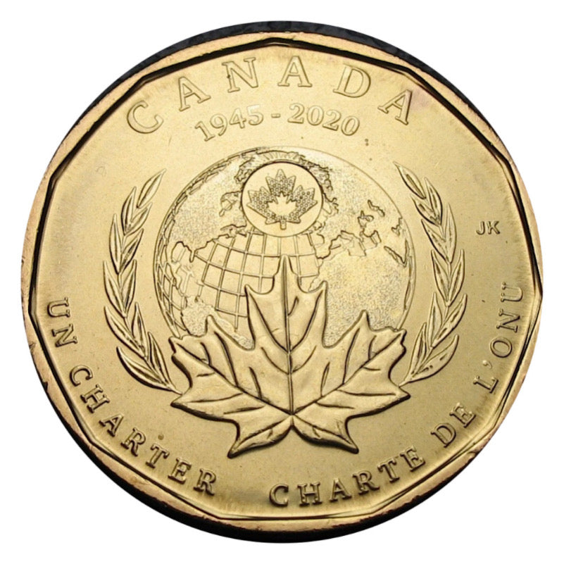 2020 Canadian Signing Of The United Nations Charter 75th Anniv Loonie Dollar Coin BU