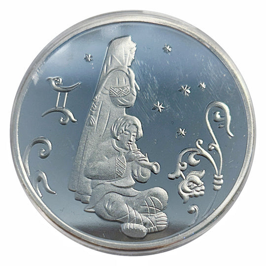 Lucky Craft Coin Zodiac Gemini Twins Commemorative Medal in Capsule