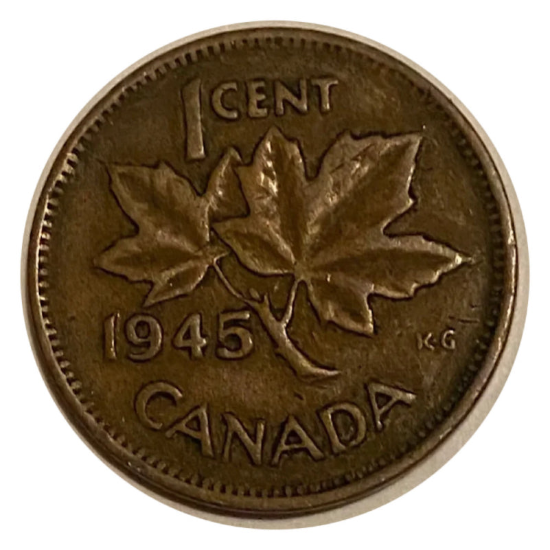 1945 1 Cent Canadian Penny circulé très bon état