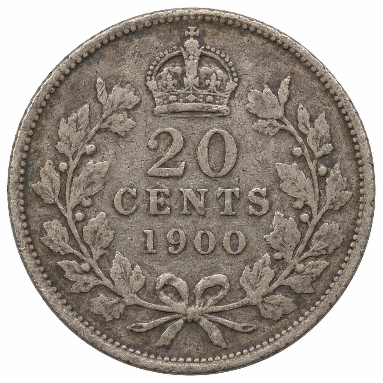 1900 Newfoundland 20 Cents Queen Victoria .925 Silver Canada VG
