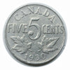 1930 Kanadische 5-Cent-Beaver-Nickelmünze (Umlauf) VF