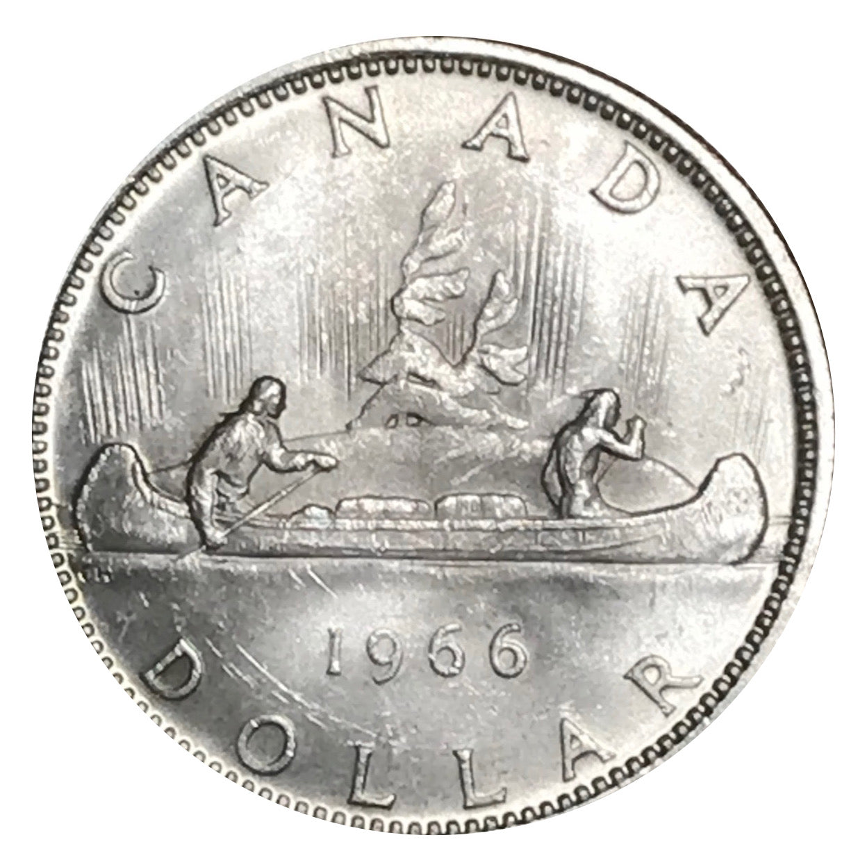 1966 Canadian Silver Dollar Coin  MS60