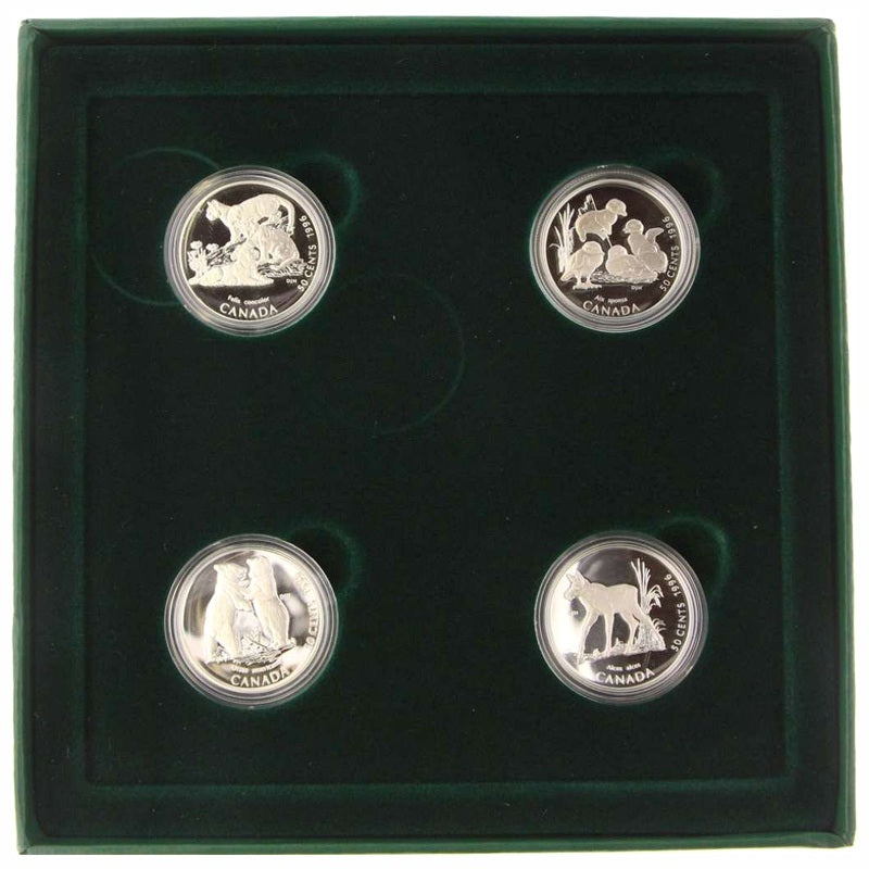 1996 Canada Little Wild Ones 4-Coin Sterling Silver 50c Proof Set RCM