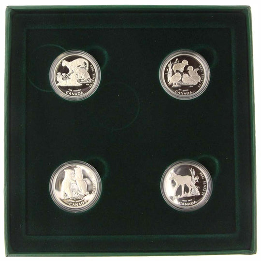 1996 Canada Little Wild Ones 4-Coin Sterling Silver 50c Proof Set RCM