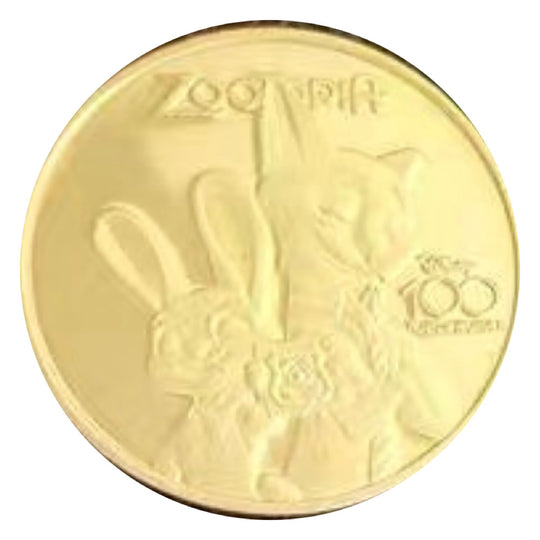 Zootopia Judy Hopps & Nick Wilde Police Colorized Gold-Plated Collectible Coin